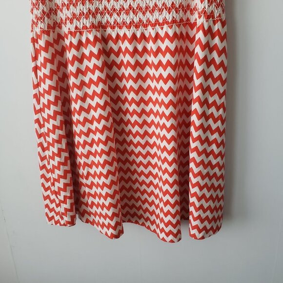 Kate Spade Leora Orange & White Chevron sleeveless  Dress size S - Picture 4 of 8